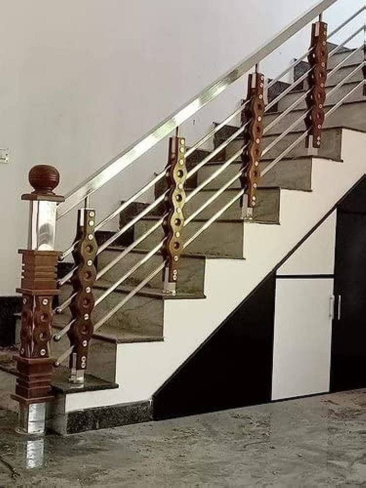 SS Wooden Railing Design India